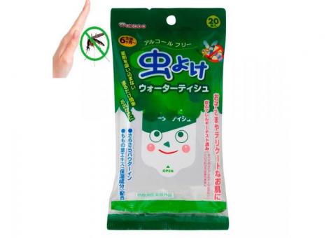 Insect Repellent Wet Wipes/Tissues by Wakodo (20 Pcs Pack) - Made in JAPAN