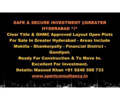 Safe and Secure Investment @Greater Hyderabad  TS!