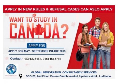 Want to study in Canada, Apply for May & Sep. intake