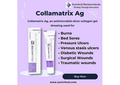 Collamatrix Ag Antimicrobial Silver Collagen Gel Dressing for Advanced Wound Care! /synerheal pharma