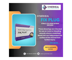 Fix Plug A Sterile Collagen Sponge dressing for dental | Synerheal Pharmaceuticals