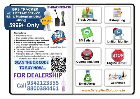 GPS Tracker with life time tacking service sim included 5999/-only