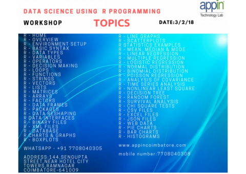 data science using R programming one day workshop