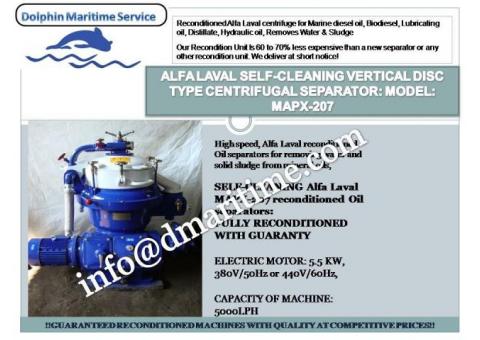 Alfa laval centrifuge, oil purifier, oil separator, MAPX-207, MOPX-207, MAPX-309, MOPX-309, MAPX-205