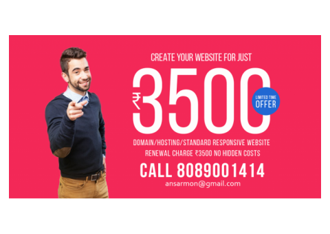 Website for rs.3500 / domain name/hosting/standard responsive website