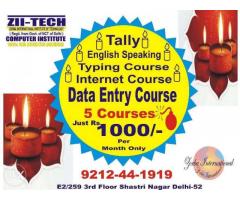 Diwali Dhamaka Offer 5 Courses Just Rs.1000 per Month at Zii-Tech Computers Delhi