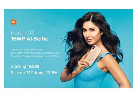 Redmi Y2 16MP AI Selfie, Sale on 12th June 2018.